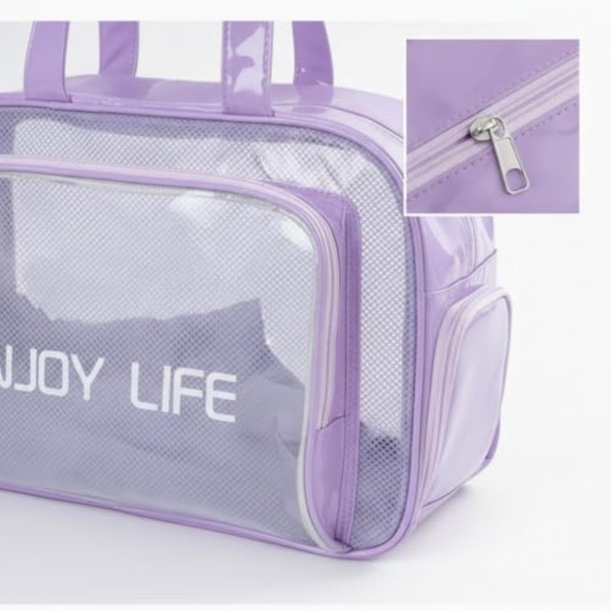 Stadium Approved Clear Tote Bag with Side Mesh Pockets